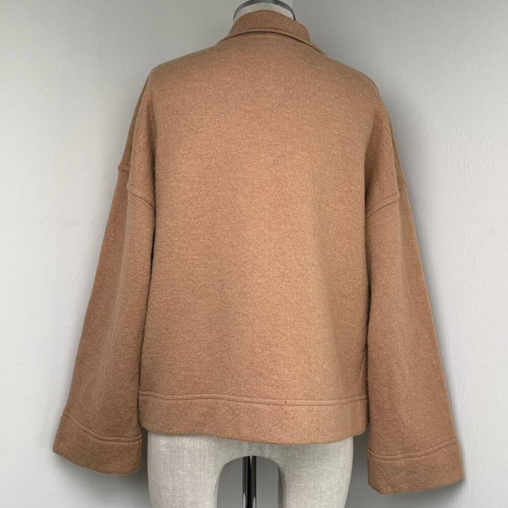 Madewell Merino Wool Sweater Jacket Blazer XS Camel Oversized Minimalist Cozy - Picture 5 of 12